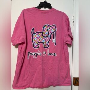 Women’s pink puppie love t shirt